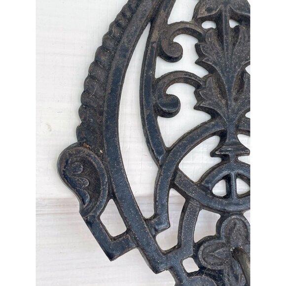 Antique Cast Iron Eastlake Style Bill/Receipt/paper Spike Wall Hanging Floral - Picture 5 of 10